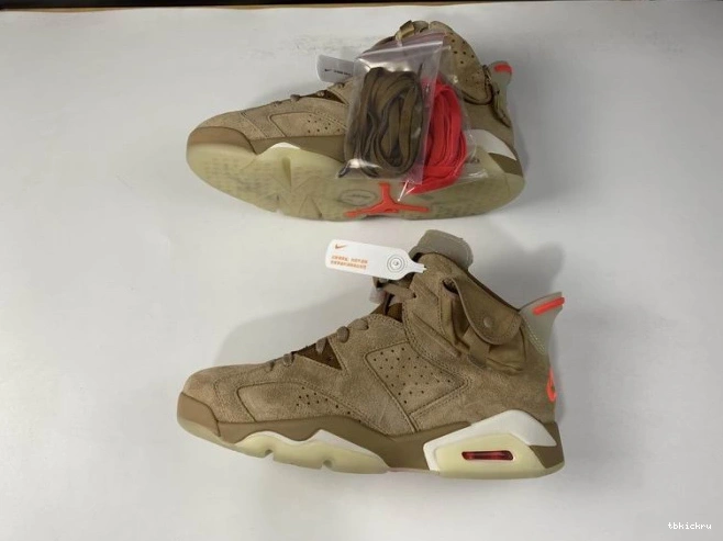 Reps TBkick Khaki Jordan Travis DH0690-200 Air Scott 6 Retro British 0709
